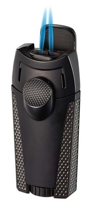 Visol Meru Dual Torch Cigar Lighter - Black