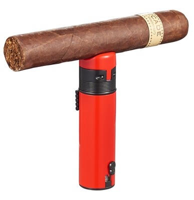Visol Saddle Triple Torch Cigar Lighter - Red