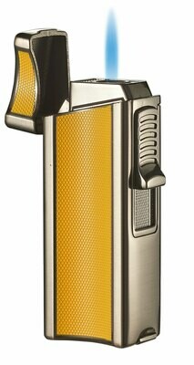 Visol Ridge Yellow Single Flame Torch Lighter with Cigar Rest