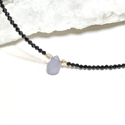 Black Spinel & Chalcedony Necklace