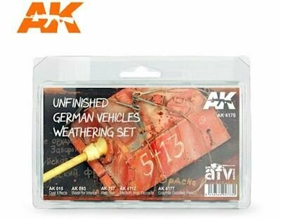 AK4176 UNFINISHED GERMAN VEHICLES WEATHERING SET