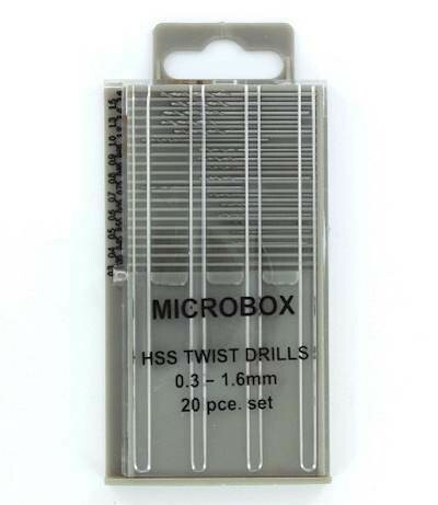 MCPDR4001  HSS twist drills 0.3 -1.6 mm 20 pcs set