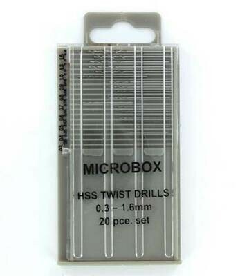 MCPDR4001 HSS twist drills 0.3 -1.6 mm 20 pcs set