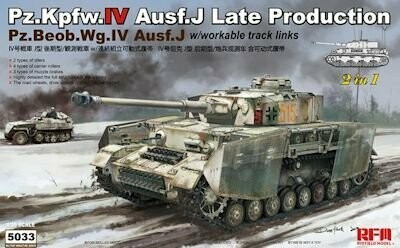 RFM5033 Pz.Kpfw.IV Ausf J late prod /Pz Beob wg IV Ausf .J 2 in 1 w/workable tracks German tank WWII