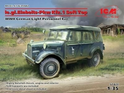 ICM35582  Le. gl .Einheitz-Pkw Kfz.1 Soft top WW II German light personnel car