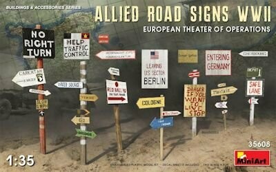 MINI35608 Allies Road Signs WWII Europe
