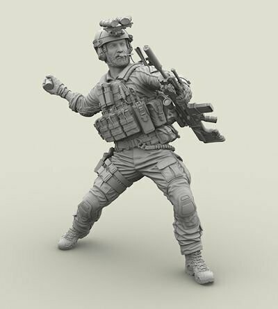LF3D024 US NAVY SEAL 04 ( a throw of M18 Smoke Grenade / SCAR Mk20 Sniper) 1/35