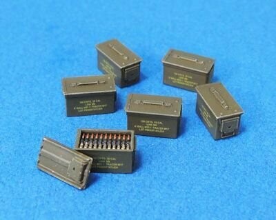 LF1374 50 CAL Ammo Box set (Modern, Closed *27/Open*3, Ammo Belt*3 )  1/35
