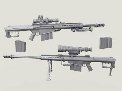 LF3D077 Barrett M107A1 Sniper Rifle set (Incl’ 2 Bodies)
