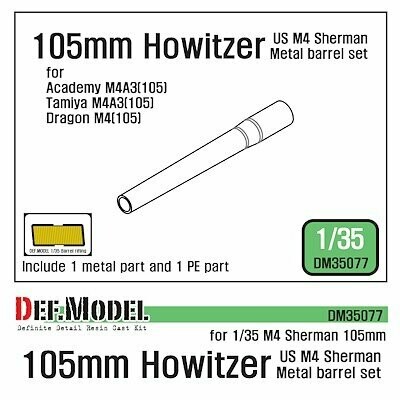 DEFDM35077 US M4 105 mm Howitzer barrel set for Aca /Tam/ Dml 1/35
