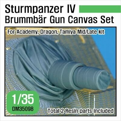 DEFDM35098 German Sturmpanzer IV Brummbar Mid/Late Main Gun canvas cover  set 1/35