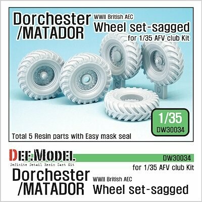 DEFDW30034 British AEC Dorchester/Matador sagged wheel set 1/35