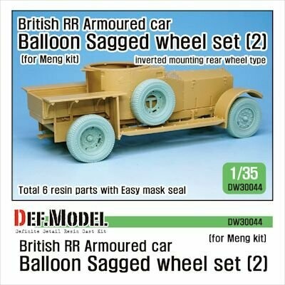 DEFDW30044 British RR Armoured car balloon sagged wheeel set late  Meng kit 1/35