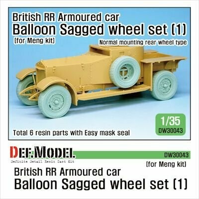 DEFDW30043 British RR Armoured car balloon sagged wheeel set early  Meng kit 1/35