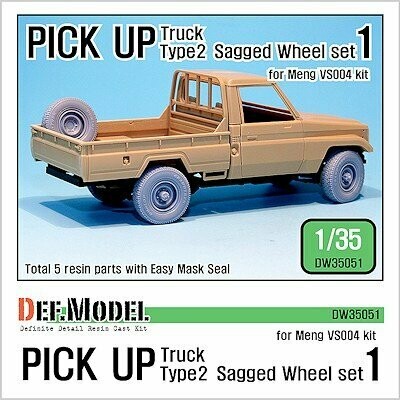 DEFDW35051 Pick up truck type 2 sagged wheel set 1 for Meng 1/35