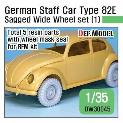 DEFDW30045 WW2 German Staff Car Type 82E Wheel set 01-Wide(contienetal) for RFM kit