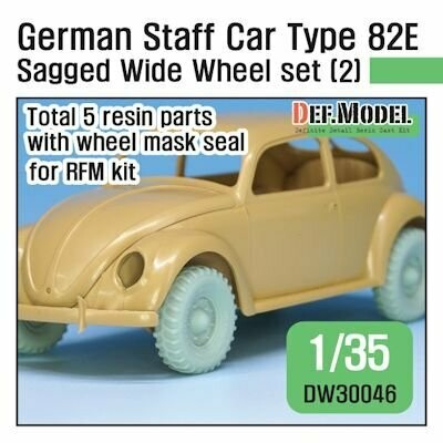 DEFDW30046 German Staff Car Type 82E Wheel set 02-Wide(Semperit) ( for RFM 1/35)
