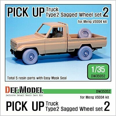 DEFDW35052 Pick up truck type 2 sagged wheel set 2for Meng 1/35