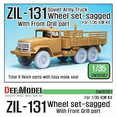 DEFDW35067 ZIL-131 Sagged wheel set with correct grill parts for Icm kit 1/35