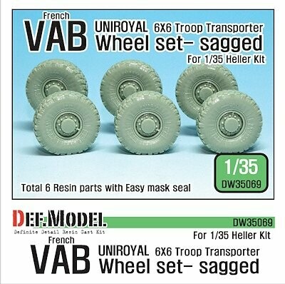 DEFDW35069 VAB Sagged wheel set 2 Uniroyal  6 pcs 1/35
