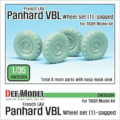 DEFDW35084 French Panhard VBL LAV Sagged Wheel set-1( for Tiger model ) 1/35