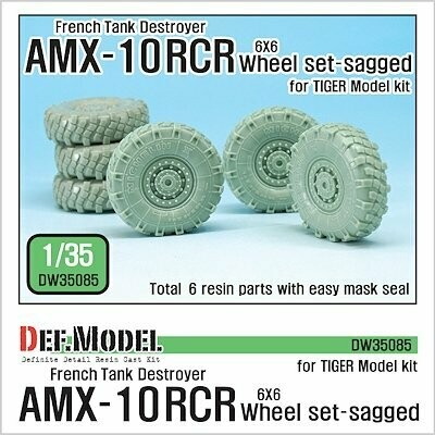 DEFDW35085 French AMX-10 RCR 6x6 Sagged Wheel set ( for Tiger model) 1/35