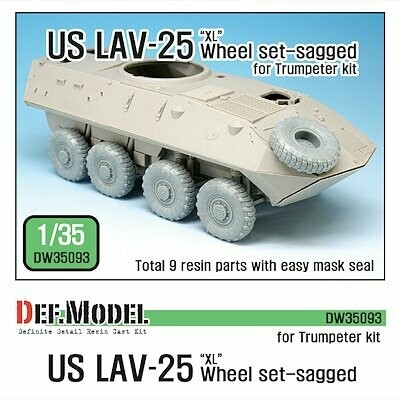 DEFDW35093 LAV-25 "XL" Sagged Wheel set (for Trumpeter 1/35)