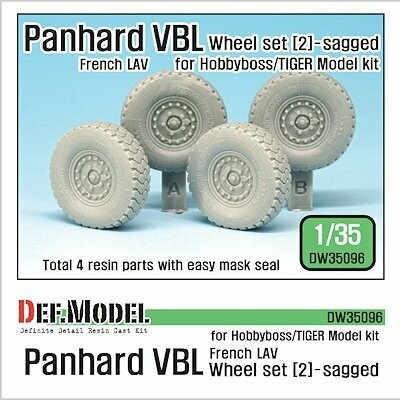 DEFDW35096 VBL French Panhard Sagged Wheel set (2)(for Hobbyboss/Tiger model 1/35)