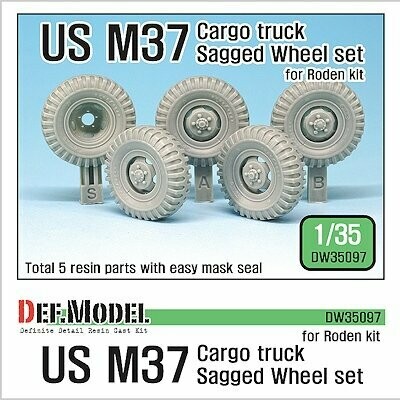 DEFDW35097 M37 Cargo Truck Sagged Wheel set (for Roden 1/35)