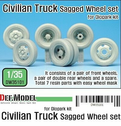 DEFDW35101 Japanese Civilian Truck Sagged wheel set for Diopark kit  1/35