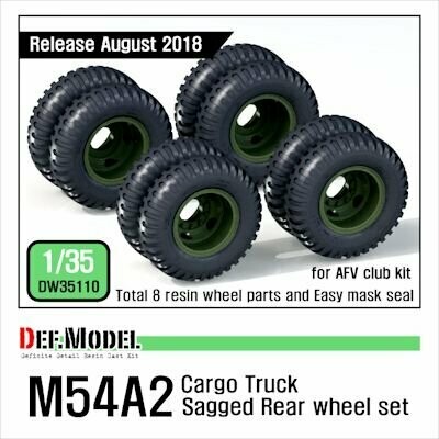 DEFDW35110 US M54A2 Cargo Truck Sagged Rear wheel set ( for AFV club 1/35)