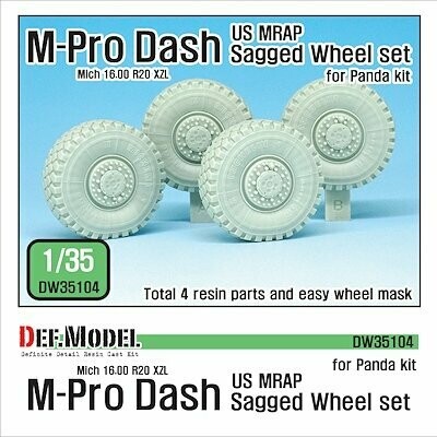 DEFDW35104 US M-Pro Dash Sagged wheel set ( for Panda 1/35)