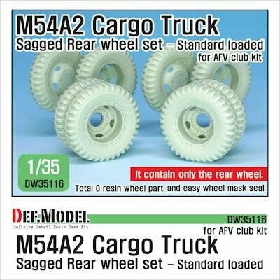 DEFDW35116 US M54A2 Cargo Truck Sagged Rear wheel set- Standard loaded ( AFV club)  1/35