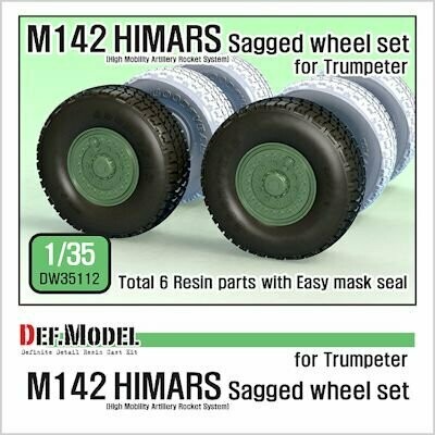 DEFDW35112 US M142 HIMARS Sagged wheel set ( for Trumpeter 1/35)  -25%