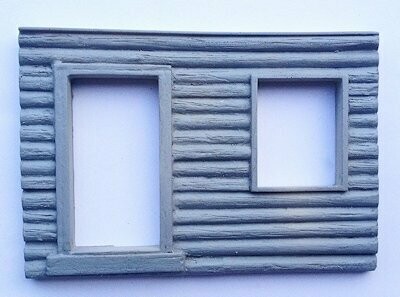 UM418 Russian wooden house section with a window and a door type 1