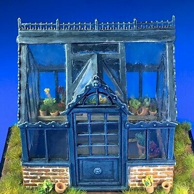 UM426 1900 Style traditional greenhouse brick and metal