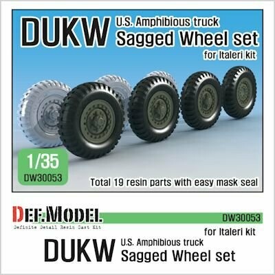DEFDW30053  WW2 U.S DUKW Amphibious truck Sagged wheel set (for Italeri 1/35