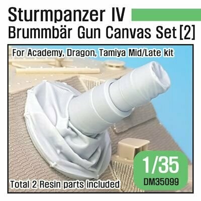 DEFDM35099 German Sturmpanzer IV Brummbar Mid/Late Main Gun canvas cover  set (2)- High angle