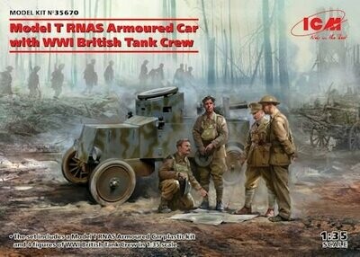 ICM35670 Model T RNAS Armoured car with WWI British tank crew