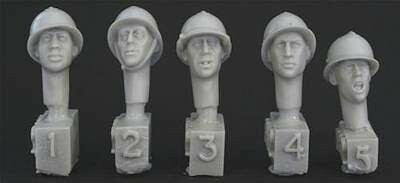 HORHFH02 : 5 heads, French WW2 type Adrian