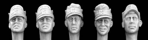 HORHGH10  5 heads, Ger. WW2 mountain caps