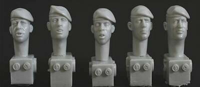 HORHQH03  5 heads, berets mod. style, left pull
