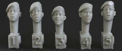 HORHQH01 5 heads, unbadged berets, US/RM style