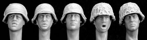 HORHGH20 5 heads, German helmets with improvised covers