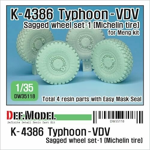 DEFDW35118 RUSSIAN K-4386 TYPHOON VDV SAGGED WHEEL SET 1 MICHELIN MENG