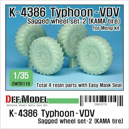 DEFDW35119 RUSSIAN K-4386 TYPHOON VDV SAGGED WHEEL SET 2 KAMA MENG KIT