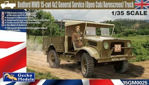 GM35025  Bedford MWD 15-cwt 4x2 General Service Open Cab Aeroscreen Truck