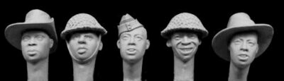 HORHAH06 5 heads African troops in British service WWII