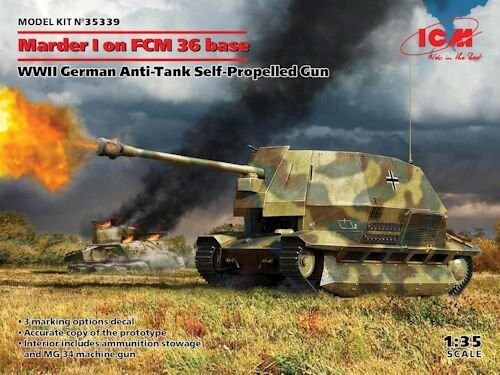 ICM35339 7.5cm Pak 40/2 (Sf.) auf Gw. FCM 737(f)  Marder I on FCM base 1/35