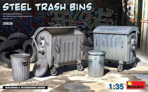 MINI35636  Steel Trash Bins